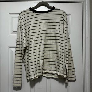 WeWoreWhat Black and White Long Sleeve Tee Classic Stripes